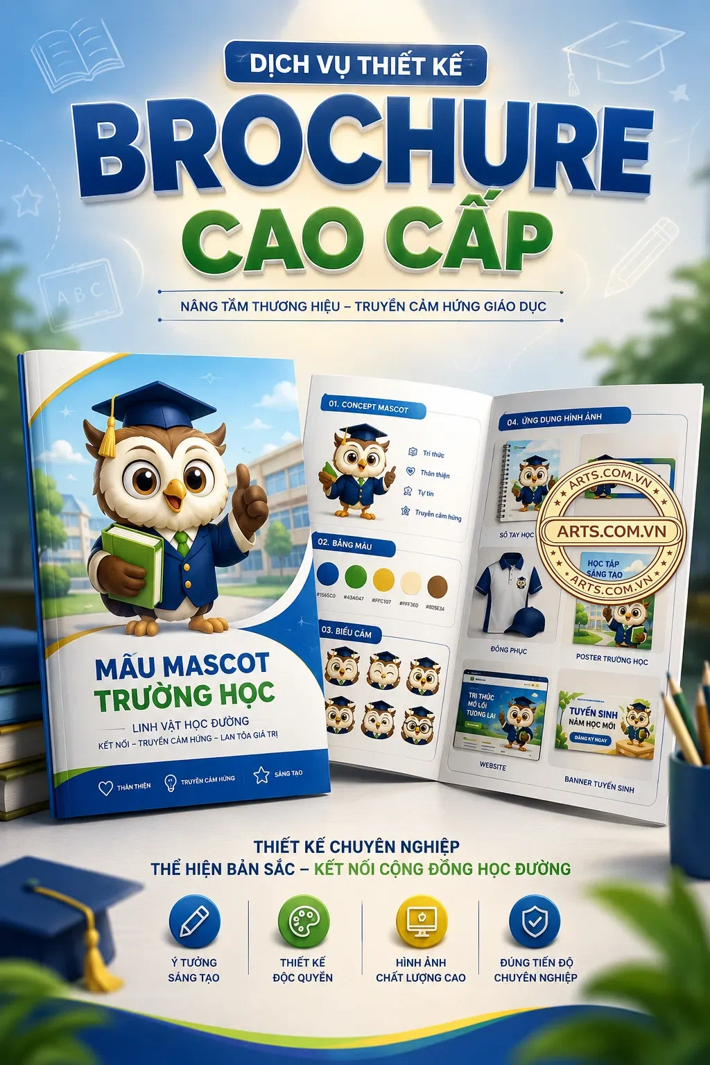Brochure Cao Cap Mau Mascot Truong Hoc