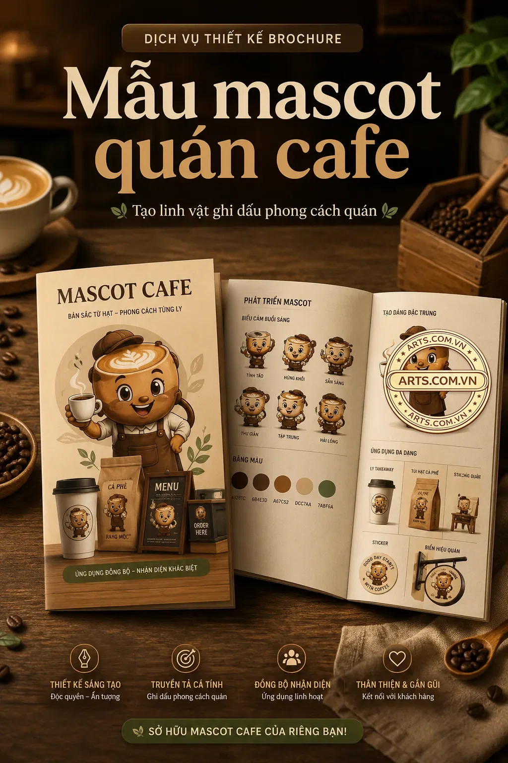 Mau Mascot Quan Cafe