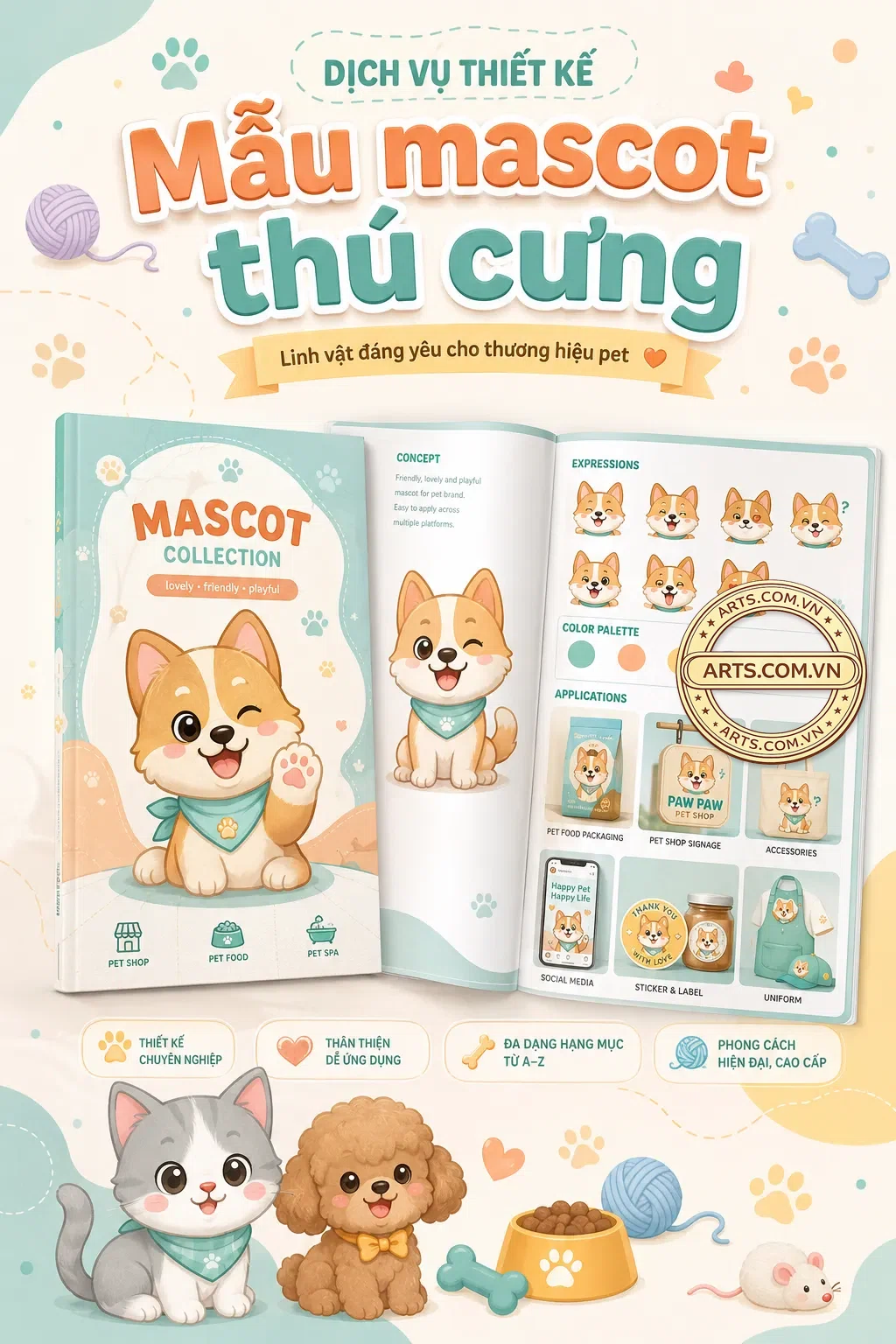 Mau Mascot Thu Cung