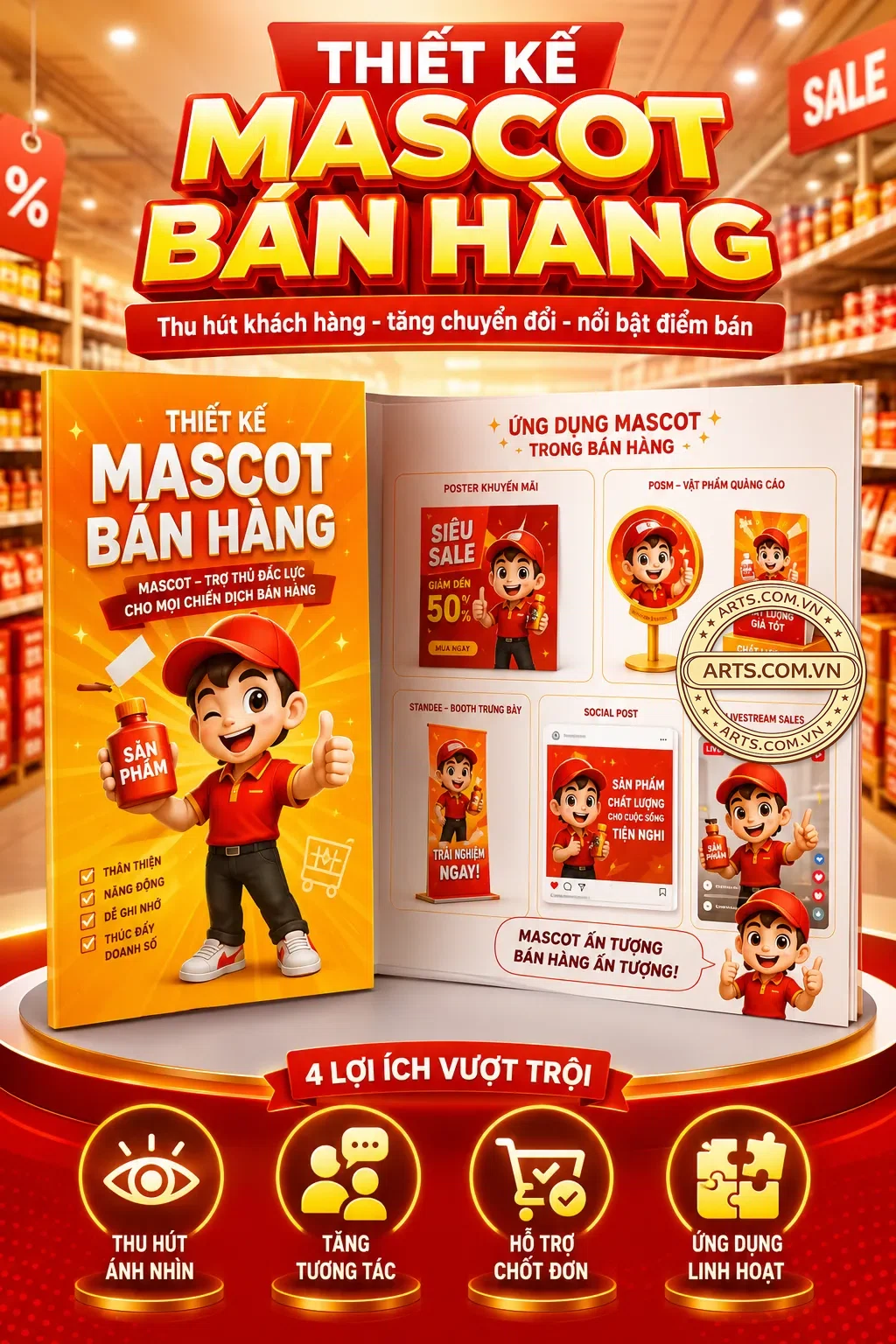 Thiet Ke Mascot Ban Hang