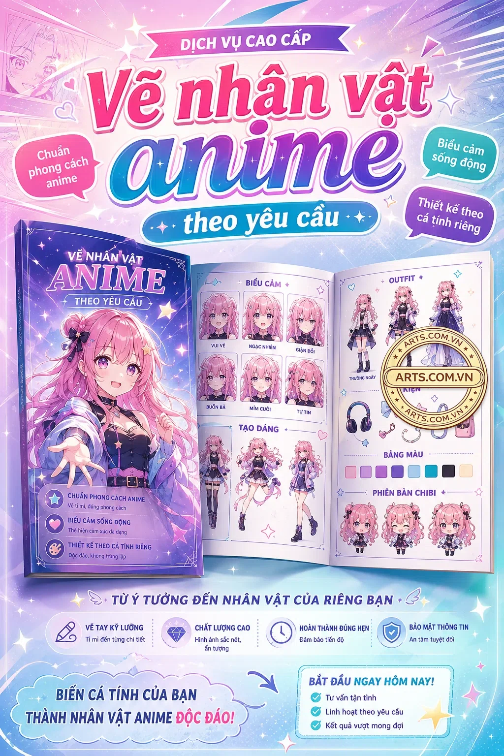 Ve Nhan Vat Anime Theo Yeu Cau